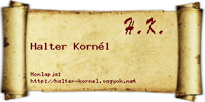 Halter Kornél névjegykártya