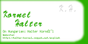 kornel halter business card